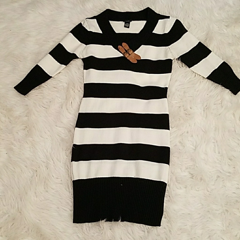 Stripped sweater dress